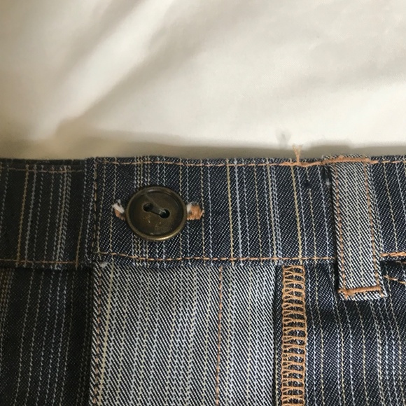 Patchwork Striped Denim Skirt with Embroidered Detail - Picture 9 of 11